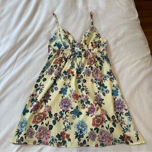 Yellow Floral Mini Dress
